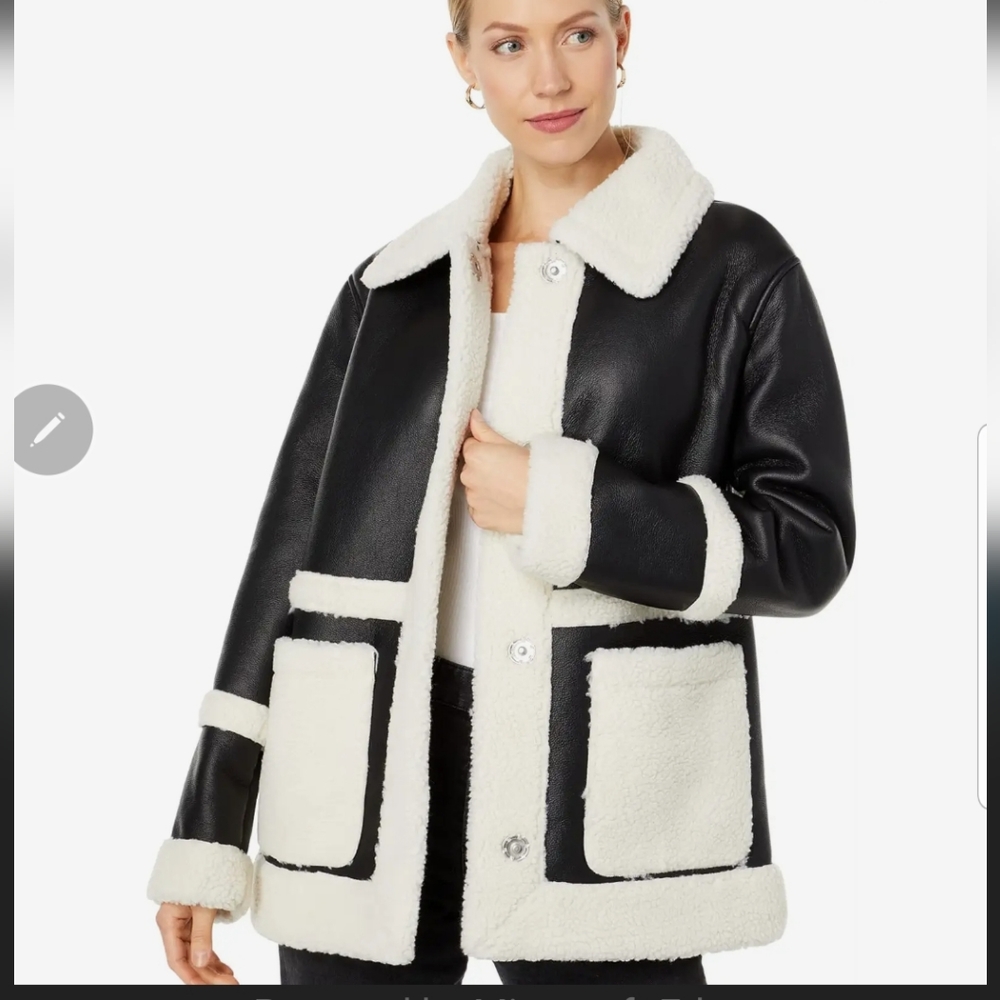 Avec Les Filles   Women's Faux Shearling Jacket sz-M
